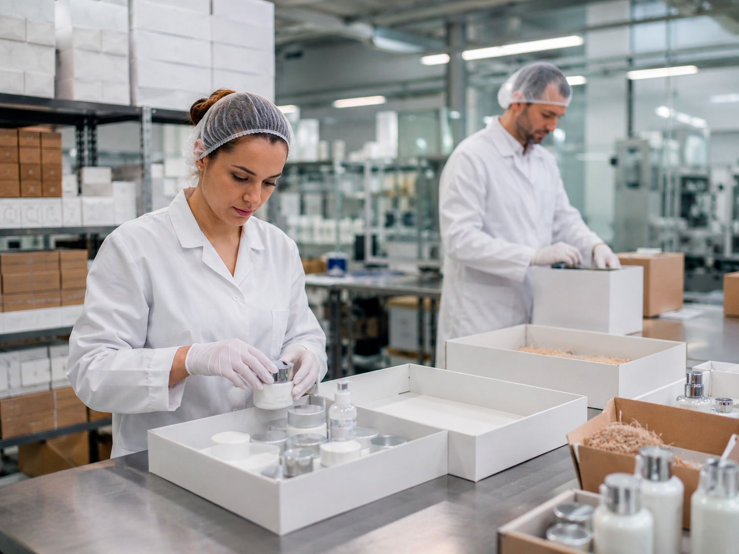 Confezionamento su misura di prodotti cosmetici in ambiente industriale